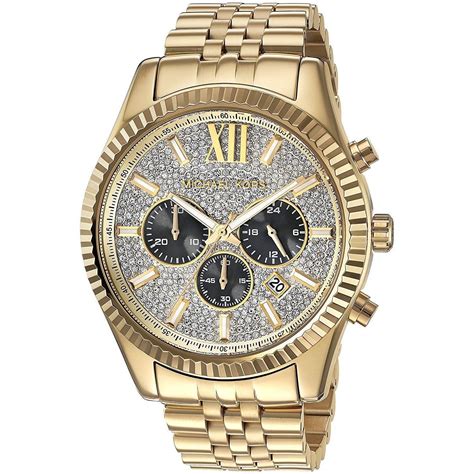 michael kors oversized lexington gold-tone watch